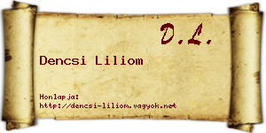Dencsi Liliom névjegykártya